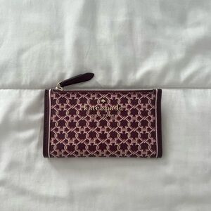 Kate Spade Burgundy and Pink Patterned Wallet
